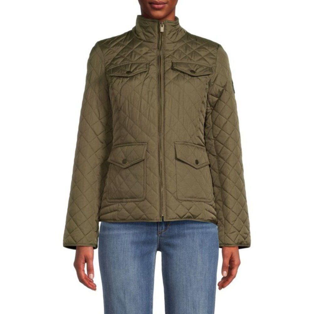Tommy Hilfiger | Olive Green Stand Collar Puffer Jacket | XL - Picture 1 of 14